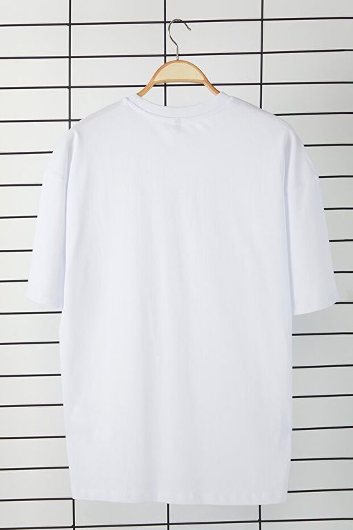 Beyaz Oversize/Geni_ Kesim %100 Pamuklu Brooklyn Bask_l_ Tok Kuma_ T-shirt TMNSS25TS00072 - Trendyolmilla фото 2