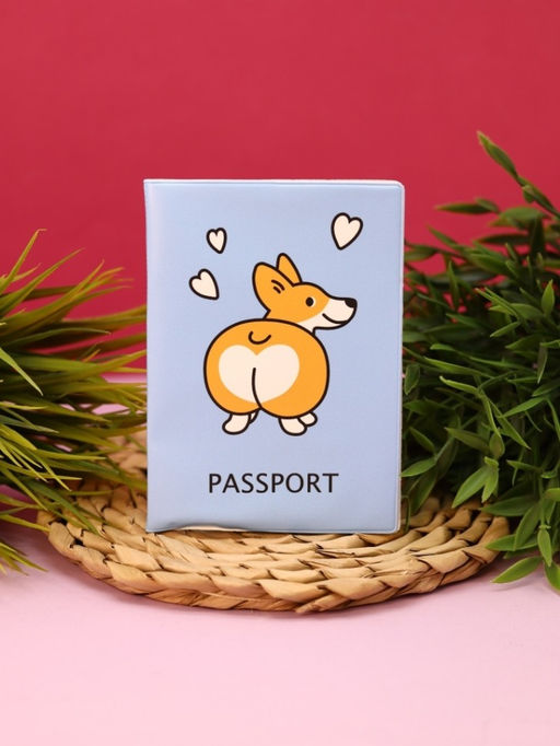 ОБЛОЖКА ДЛЯ ПАСПОРТА "Cute corgi", плотность 600 мкм