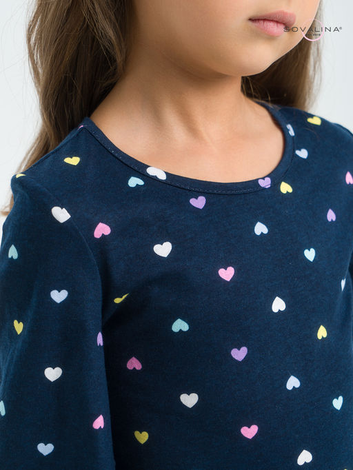Платье Моана цветные сердечки на синем - Sovalina фото 17