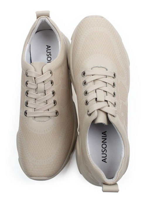 03-YH466-2 BEIGE Кроссовки женские (натуральная кожа)