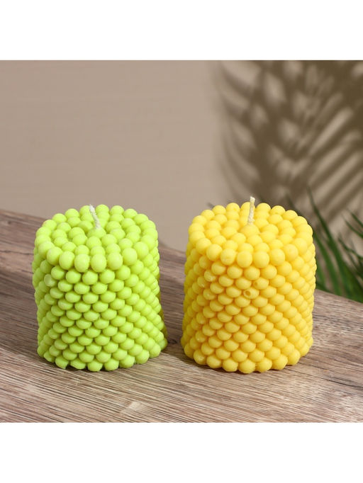 Свеча "Столб шарики" 6х6х7 см, соевый воск МИКС