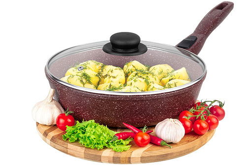 Сковорода глубокая 26 см ГАРМОНИЯ ВКУСА Рубин С КРЫШКОЙ ф26, с/р, 47*27*12,5 см - Elan gallery фото 3