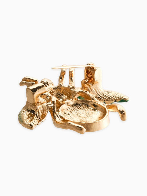 Брошь «Жук. лимон», жёлтый, зелёная в золоте