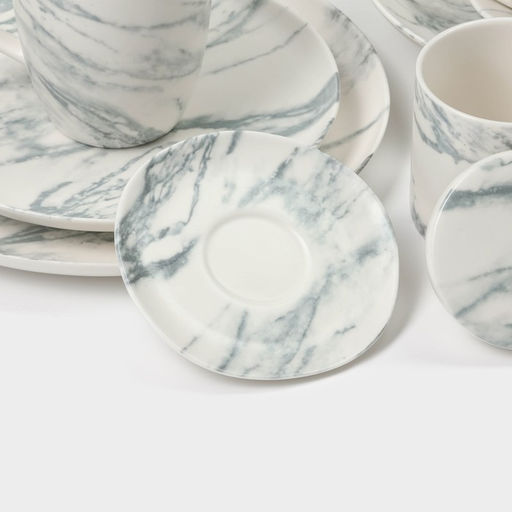 Десертные тарелки Magistro Real Marble, d=21 см, набор 2 шт., фарфор, белые фото 9