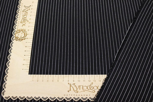 Пестрядь Средняя полоска на черном, ш.1.40м, хлопок-95%, п/э-5%,140гр/м.кв - Купава фото 4