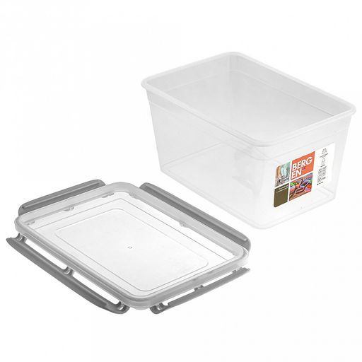 "Bergen" Контейнер для продуктов пластмассовый 4,5л, 25,8х17,9х15см, с защелками, пепельный жемчуг, подходит для СВЧ (Россия)