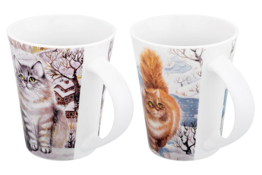 Набор 2 кружек 350 мл 12*9*11 см Коты NEW BONE CHINA - Elan gallery фото 5