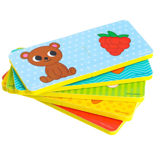 Пазлы мягкие для малышей Крошка Я «Кто что ест?», 5 пазлов, от 1 года