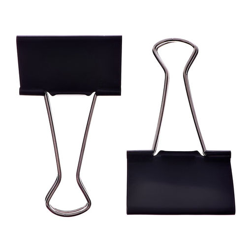 Набор зажимов для бумаг черных 60 мм 2 штуки в пакете