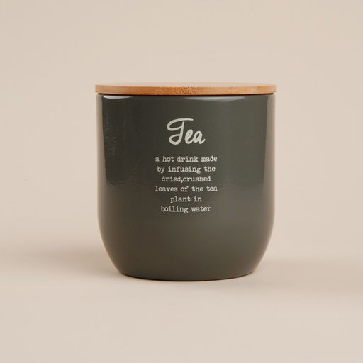 Банка для чая SL Home, 9.514 см, с бамбуковой крышкой, серая