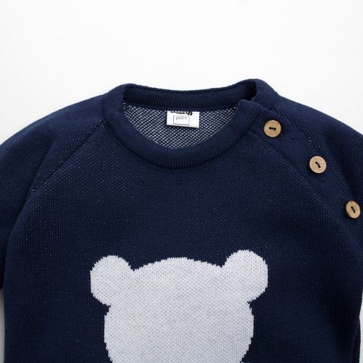 Комбинезон вязаный Крошка Я Мишка рост 80-86 см, цвет синий  фото 2