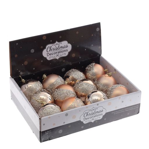 Набор из 12шт Украшение новогоднее "Шар", D 8 см, L35 W27 H8,5 см