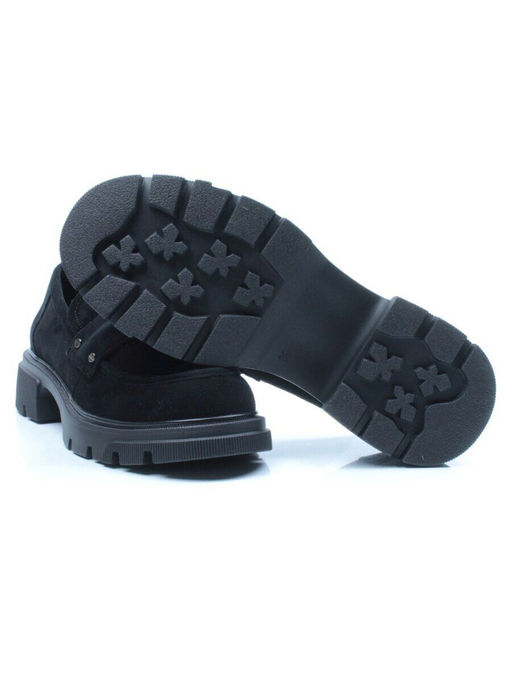 03-C1818-2 BLACK Лоферы женские (натуральная замша)