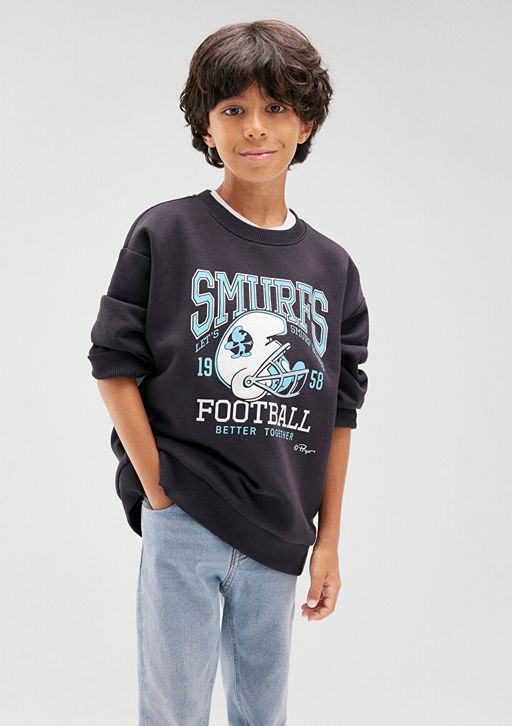 Sirinler Bask?l? Antrasit Sweatshirt