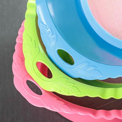 Цена за 2 шт. Сито для просеивания, пластик, 25×22×7 см, оранжевое