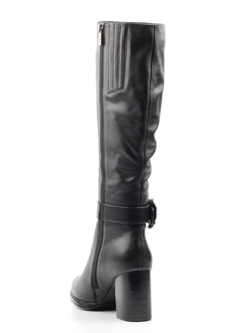 02-K56-D1 BLACK Сапоги зимние женские (натуральная кожа, натуральный мех (еврозима)) - Фабричный китай фото 7