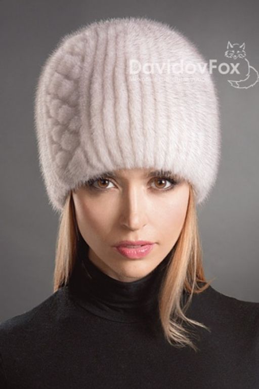 Шапка Сноп норка орнамент меланж