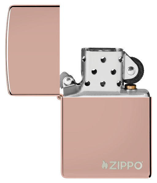 Зажигалка ZIPPO Логотип с глянцевым покрытием Розовое золото | High Polish Rose Gold 49190ZL