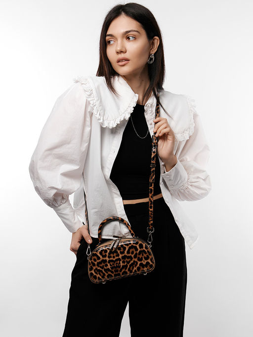 LACCOMA сумка НИM266-леопард натуральная кожа хлопок  фото 5