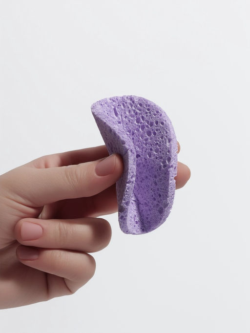 Цена за 5 шт. Спонж для умывания, d=8 см, фиолетовый