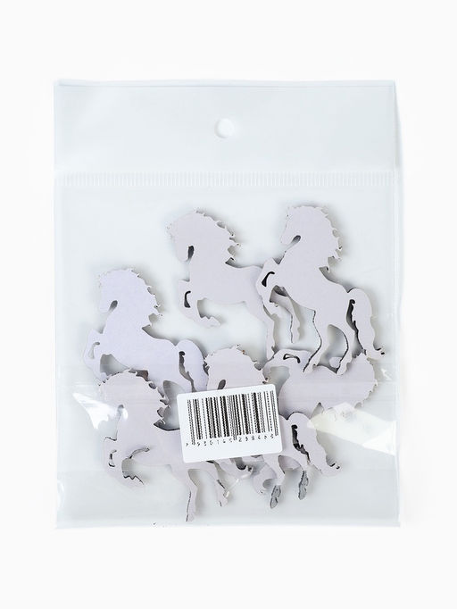 Декор новогодний Лошадки на клеевой основе, графит, набор 6 шт.