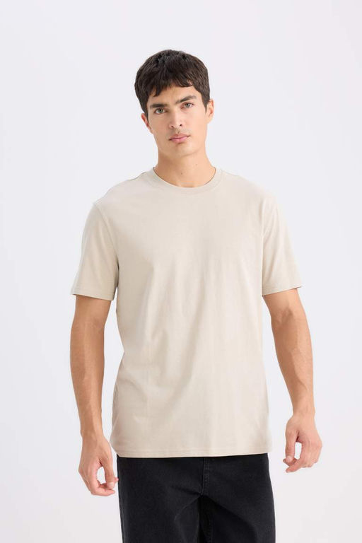 New Regular Fit Bisiklet Yaka Basic Duz K?sa Kollu Tisort - Defacto фото 2