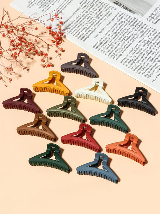 Цена за 12 шт. Крабик для волос «Матовый», углы, 7.5 см, МИКС