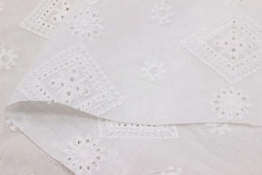 Шитье Ажурные ромбики цв.молочно-белый, ш.1.4м, батист, хлопок-100%, 80гр/м.кв - Купава фото 6