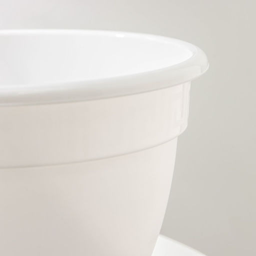 Горшок для цветов с поддоном «Антик», 3,6 л, d=22 см, цвет белый