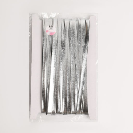 Косая бейка, кожзам, 8 мм, 10±1 м, цвет серебряный