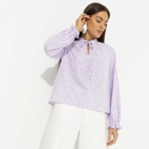 Блуза со сборками на рукавах, В лучшей роли (сиреневый) - Charutti фото 14