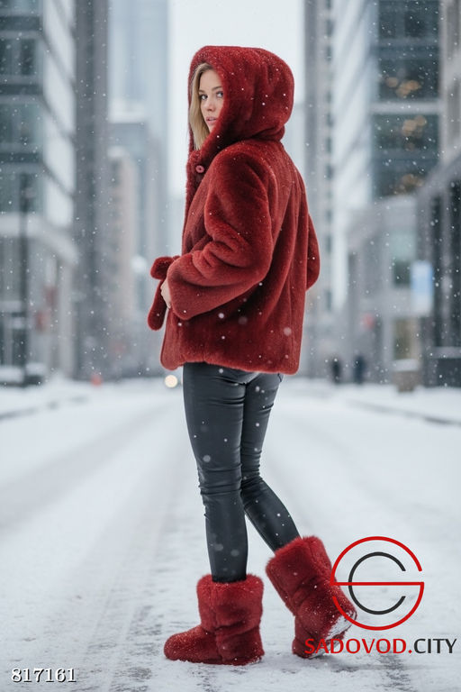 Шуба женская с капюшоном - Bruno фото 3