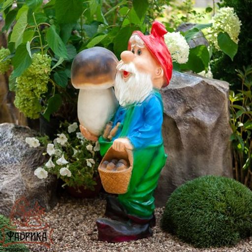 Садовая фигура Гном с грибом F03104 - Фабрика интерьерной ковки фото 3