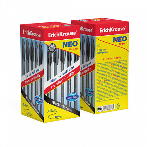 Цена за 50 шт. Ручка шариковая ErichKrause Neo® Stick Original 0.7, Super Glide Technology, цвет чернил черный (в коробке по 50 шт.)  фото 8