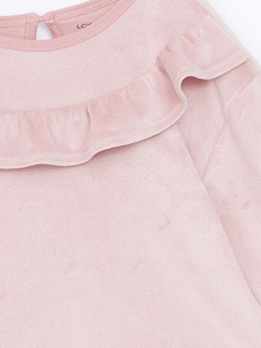 Bisiklet Yaka Kadife K?z Bebek Pijama ?st