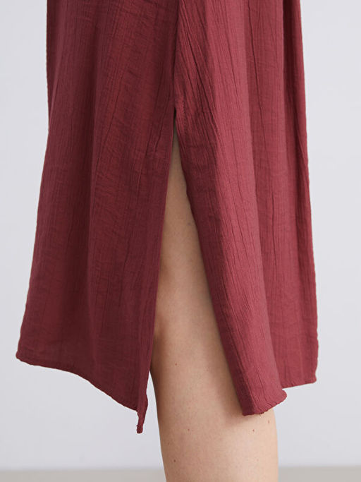 V Yaka Dokulu Elbise