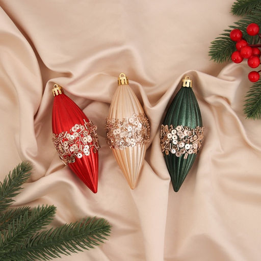 Ёлочная игрушка набор 3 шт. Сосулька Коул 124.5 см, МИКС