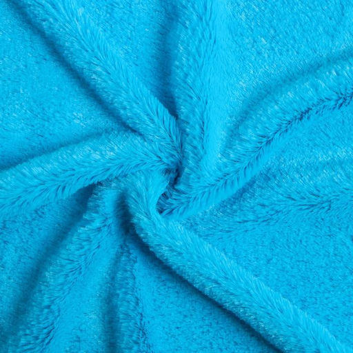 Ткань для рукоделия, мех, голубая, лоскут 50×50 см