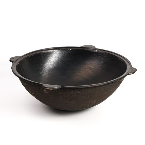 Казан, 22 л, с крышкой, круглое дно, чугун