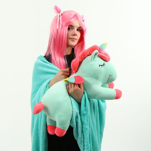 Мягкая игрушка Единорог с пледом, 50 см, цвет зелёный - Simaland фото 7