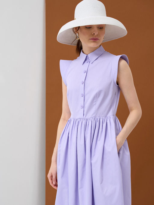 Платье хлопок OD-796-3 сиреневое OD-796-3