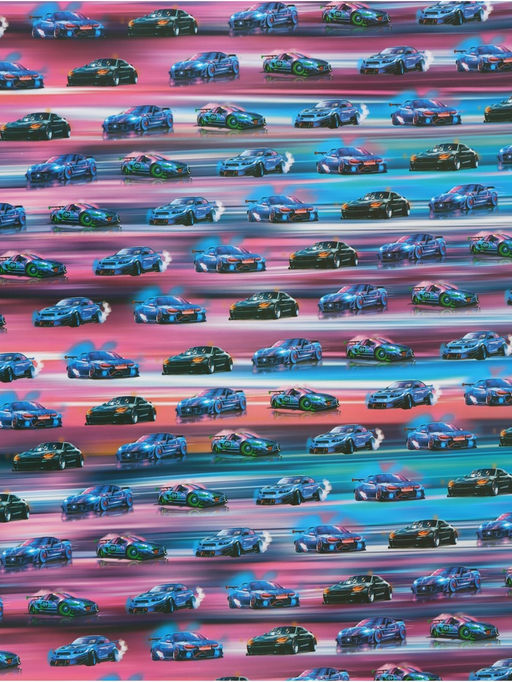 Цена за 10 шт. Бумага упаковочная глянцевая «Машинки», 70×100 см