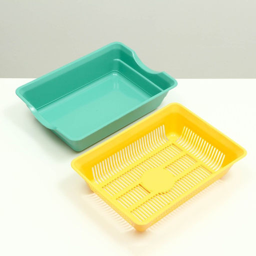 Туалет глубокий с сеткой 36 х 25 х 9 см, жёлтый/ярко-зелёный - Simaland фото 5