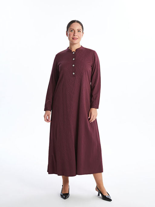 Bisiklet Yaka Desenli Elbise