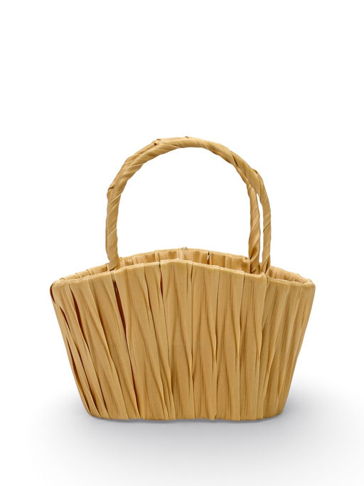 Корзина плетёная для хранения, 16×19×10 см, ручка h=6 см, пластиковая, бежевая, Greengo