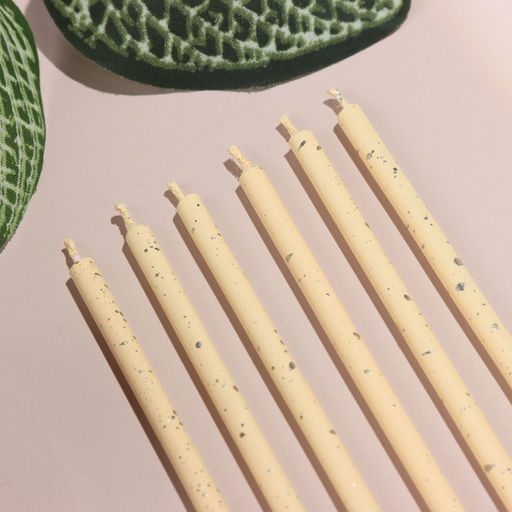 Свечи для торта, 6 штук «Исполнение желаний», 15 см, жёлтый