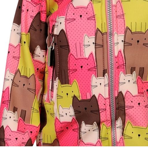 Софтшелл комбинезон детский Glen (весна-осень), 04 Розовый (принт коты)