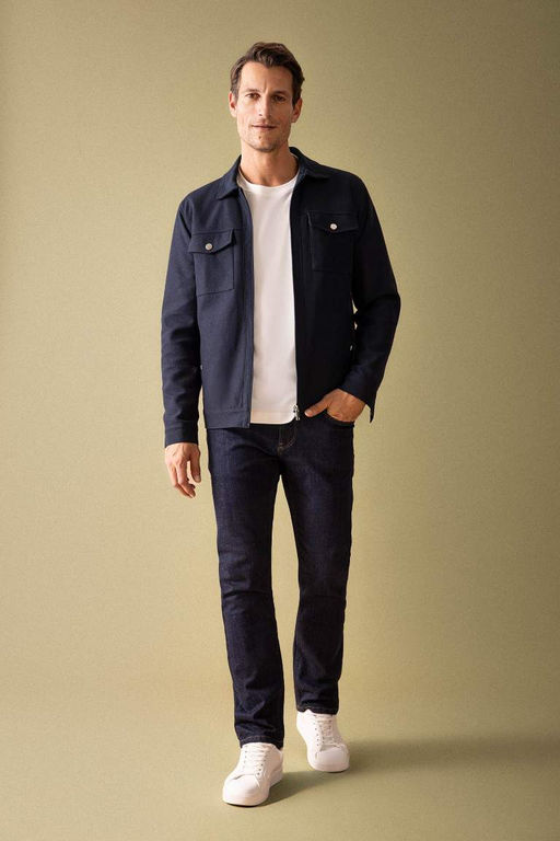 Приталенное пальто с воротником-поло - Defacto фото 2