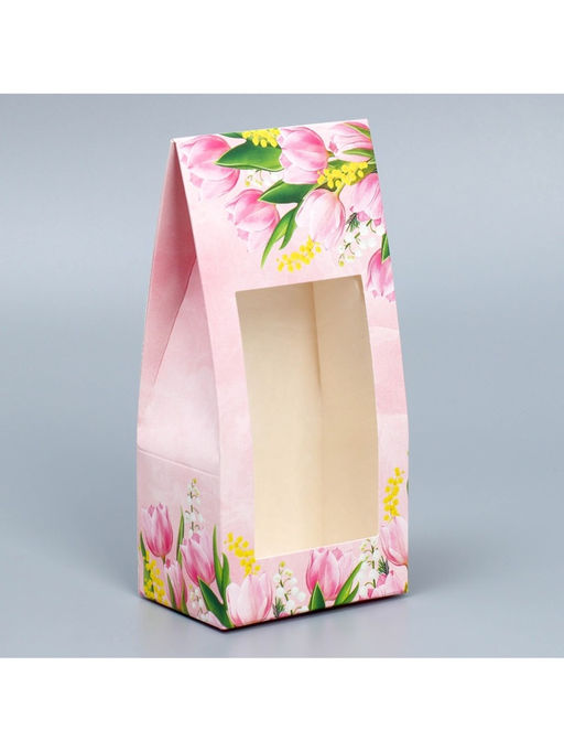 Цена за 5 шт. Коробка кондитерская, упаковка, «8 Марта», 9 х 19 х 6 см