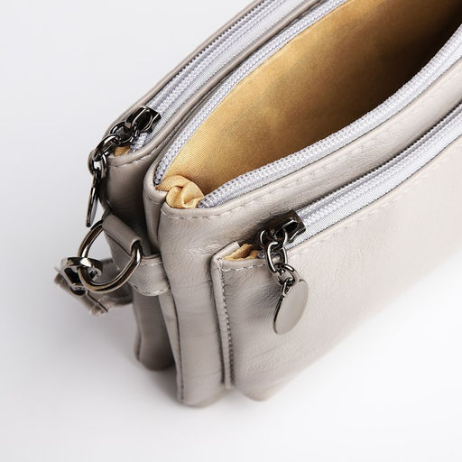 Сумка кросс-боди на молнии, цвет серый - Simaland фото 6